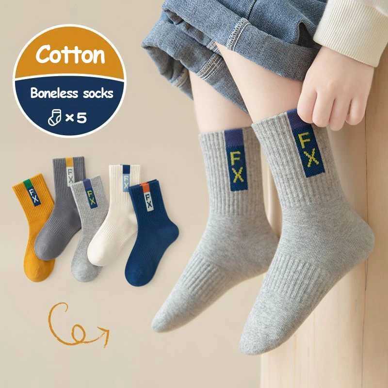 5 pairs of socks for children aged 1-16 years old. Choose fabric with high elasticity comfort anti pilling staff casual boys sports socks X2503221