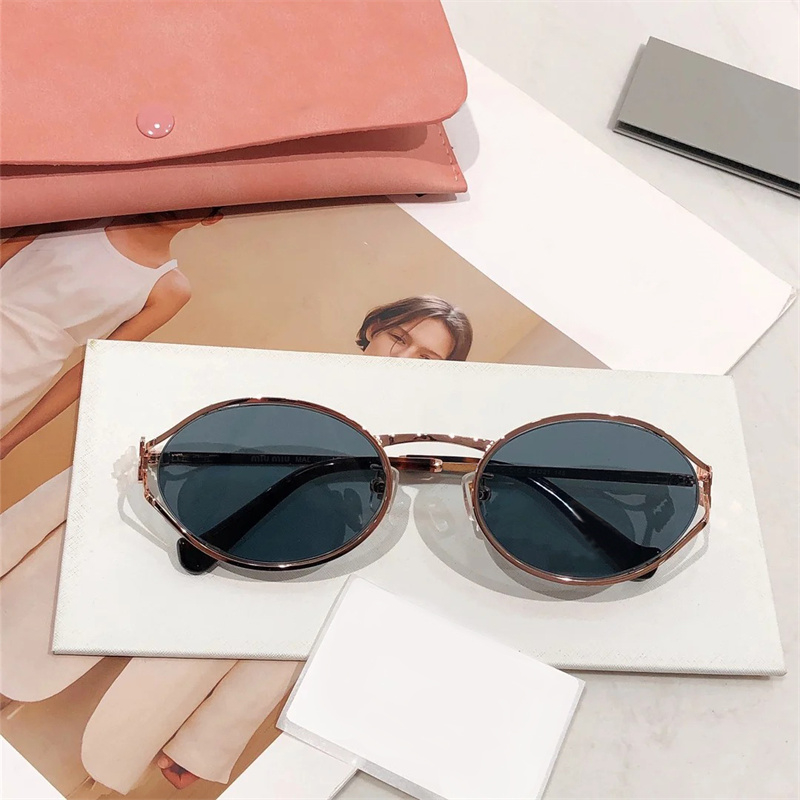 For Sunglasses Designer Gold confident Women Oval Metal Frame Classic UV400 Polarized Lightweight Brown Pink Gradient Lenses Beach Dr rock