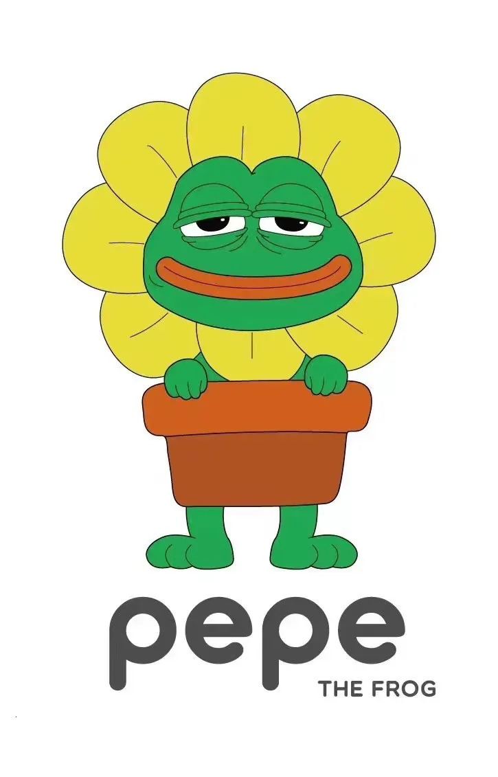 Truly authorized Pepe Frog Sad Sunflower Doll Lonely Plush Toy Big Eyes Mouth Green Gift in 250319