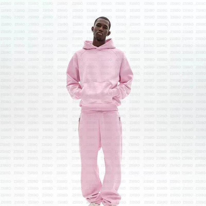 Series Set Mens Sports Hoodie Solid Color Fashion Top 250321