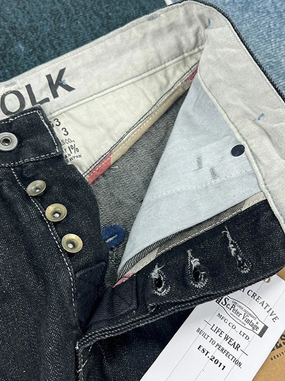 100 pure cotton back Paris buckle spring black straight jeans for men American retro style casual Japanese ultrathin tapered pants 250322