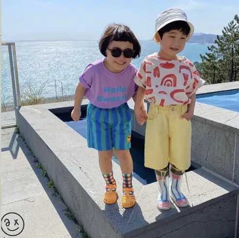 1-8 autumn boys and girls socks rainbow checkered childrens socks X2503221