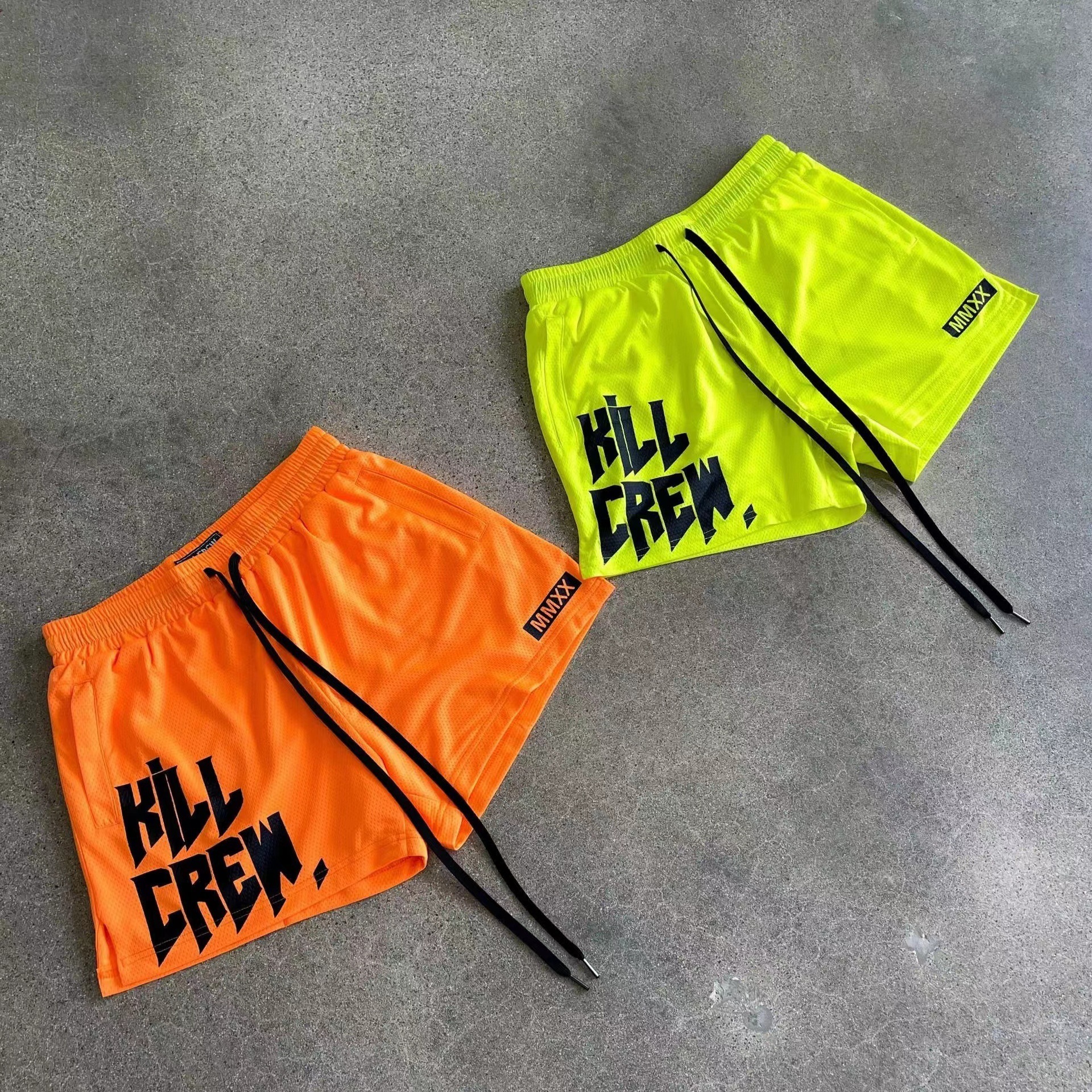 2025S Fashion Designer Shorts For Men S Sports Mesh Quick Drying Trendy Boxing Leg Training Three Part Pants Muscle Fitness Long Distance Running Bask