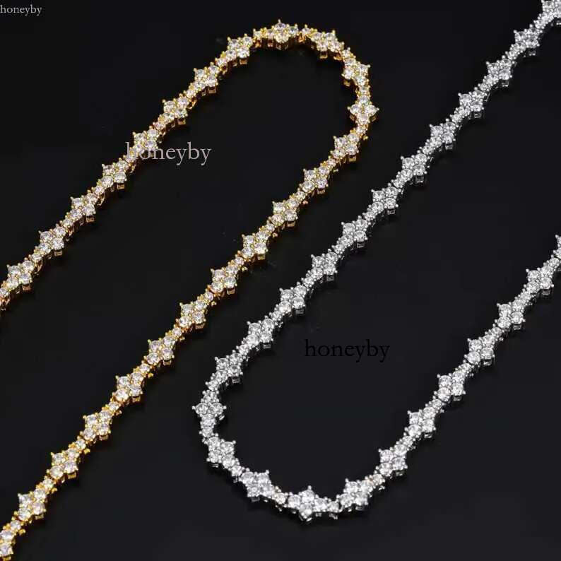 Wholesale Price Hip Hop Jewelry Sterg Sier 7mm VVS1 Round Cut Dia Cross Necklace Moissanite Tennis Chain