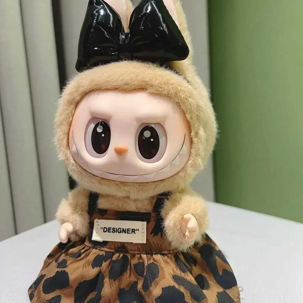 Mini doll clothing accessories suitable for 15-17cm Labubu and 10cm cotton doll handmade leopard print hovering tight fitting clothes Z250322