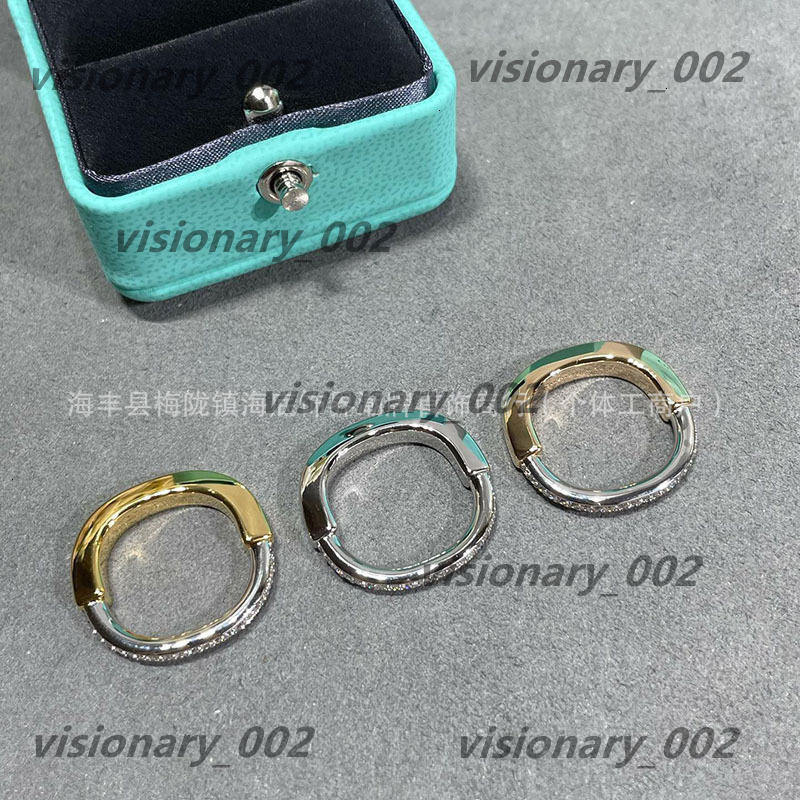 Designer Jewelry U-shaped Half Diamond Ring Womens Single Row Lock High Version Fashion Trend Sense Small and Luxury W07H tiffamy tiffanyx tiffanys FWEW