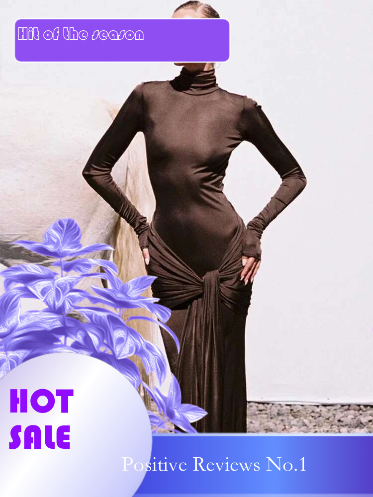 Dongdumaoyi New Solid Color Spring High Neck Long Sleeve Fashion Patchwork Tie Waist Slim Fit Women S Dress