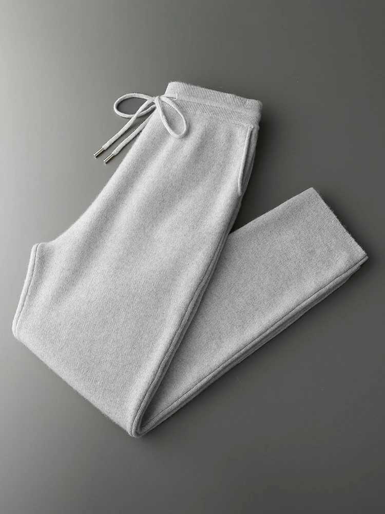 Mens 100% cashmere sweater set plain collar zipper floral cashmere pants autumn and winter thick high-quality cashmere knitted top W250322