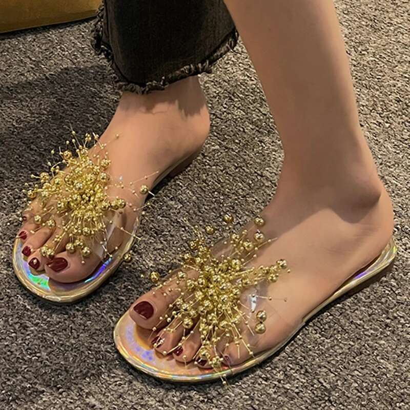 2025 New Fashionable Women's Summer Casual Slippers with Unique Design, Sandals with Anti slip Exterior, Flip up Laser Casual Indoor Shoes1