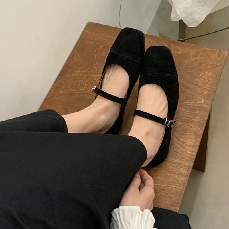 Fashion Buckle Strap Ladies Flats Mary Janes Shoes Casual Female Footwear Shallow Women Flats Shoes Spring Summer 250322