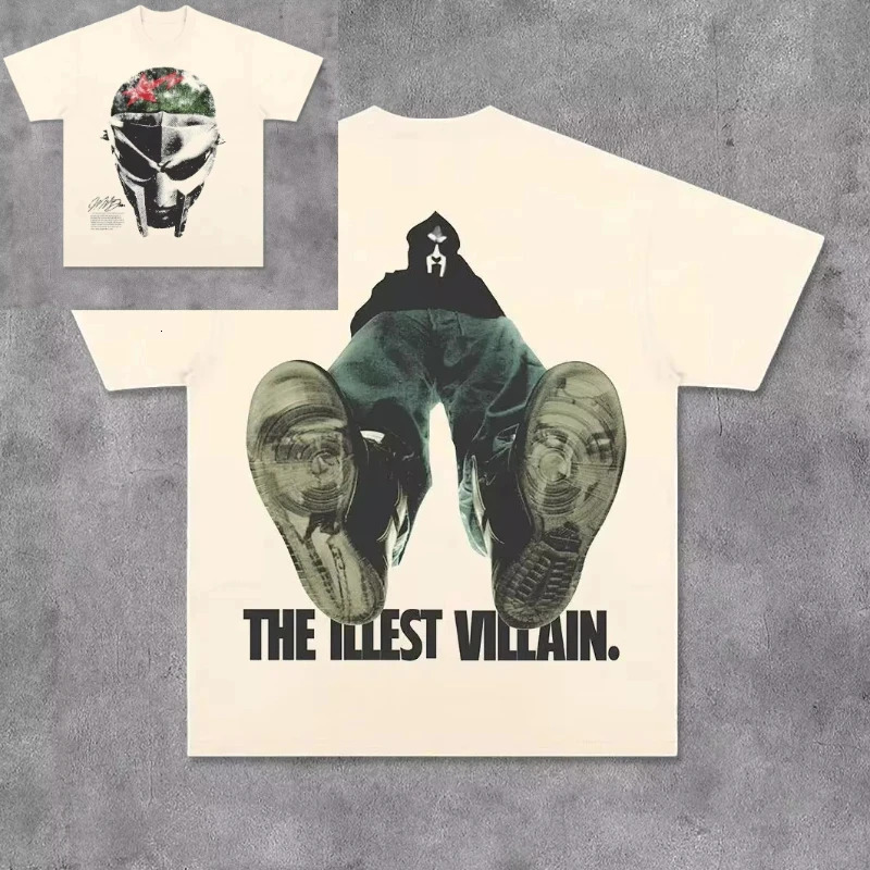 2025 MF Doom Illest Villains Oversized Graphic T Shirt Harajuku Goth Streetwear Vintage Pro Choice Shirts Y2k Top Gothic 250321