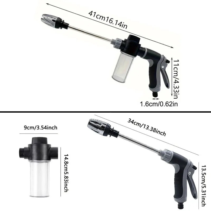 High Pressure Car Wash Water Gun Garden Pipe Nozzle Multifunctional Watering Tool Powerful Cleaning For Cars and Gardens 250318