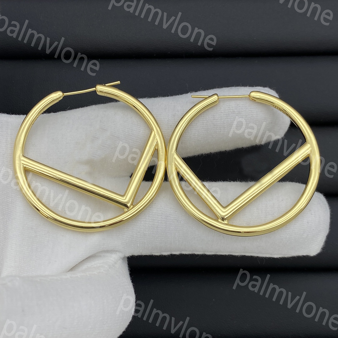 Designer Gold Silver Earrings For Women Hoop Earrings Jewelry Luxurys Fashion Big Circle Earring Letters F Stud Hoops fffff Pearl earrings