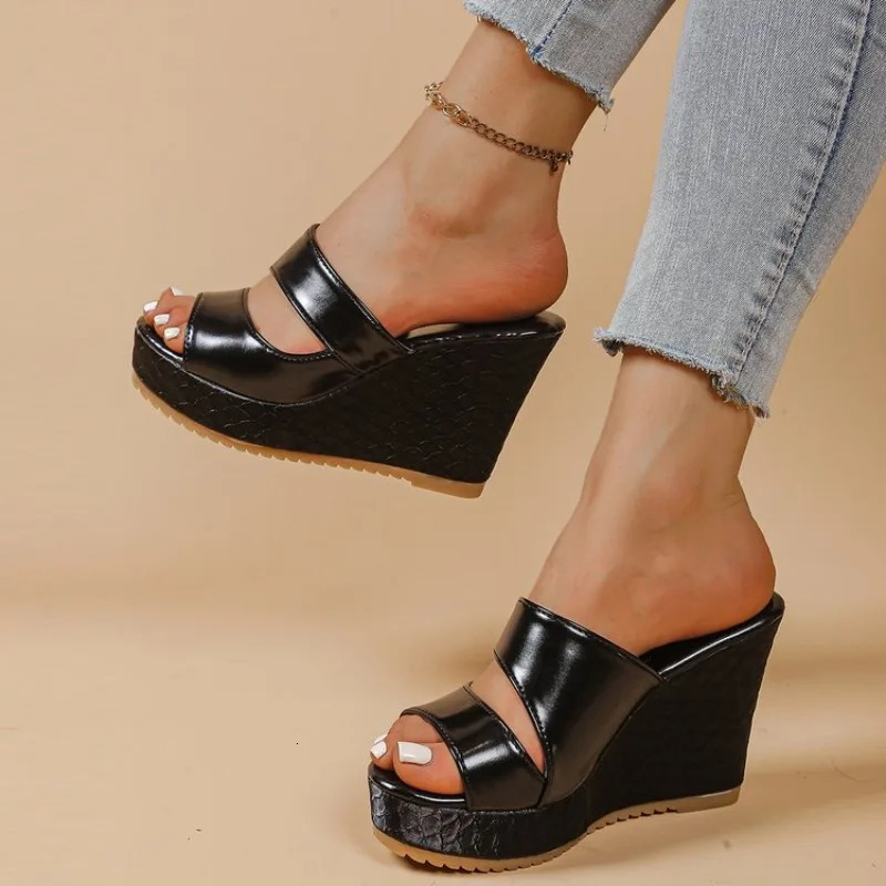Womens Wedge Platform Slippers Summer Sexy High Heel Sandals Fashion Open Toe Beach Shoes for Women Zapatos De Mujer 250321