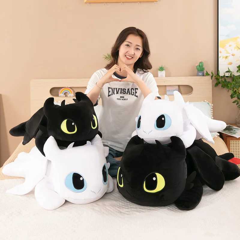 Cute toothless filling pad light angry dragon plush back pillow cartoon action biomimetic night Furia pad room decorationXJ250321