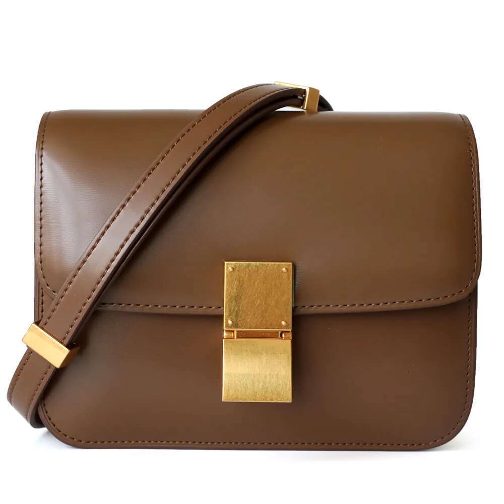 Hot UBEL 2024 Women's Classic Real Leather Smooth Tofu Box Large Square Bag Versatile high quality Commuting Crossbody Bags For Women