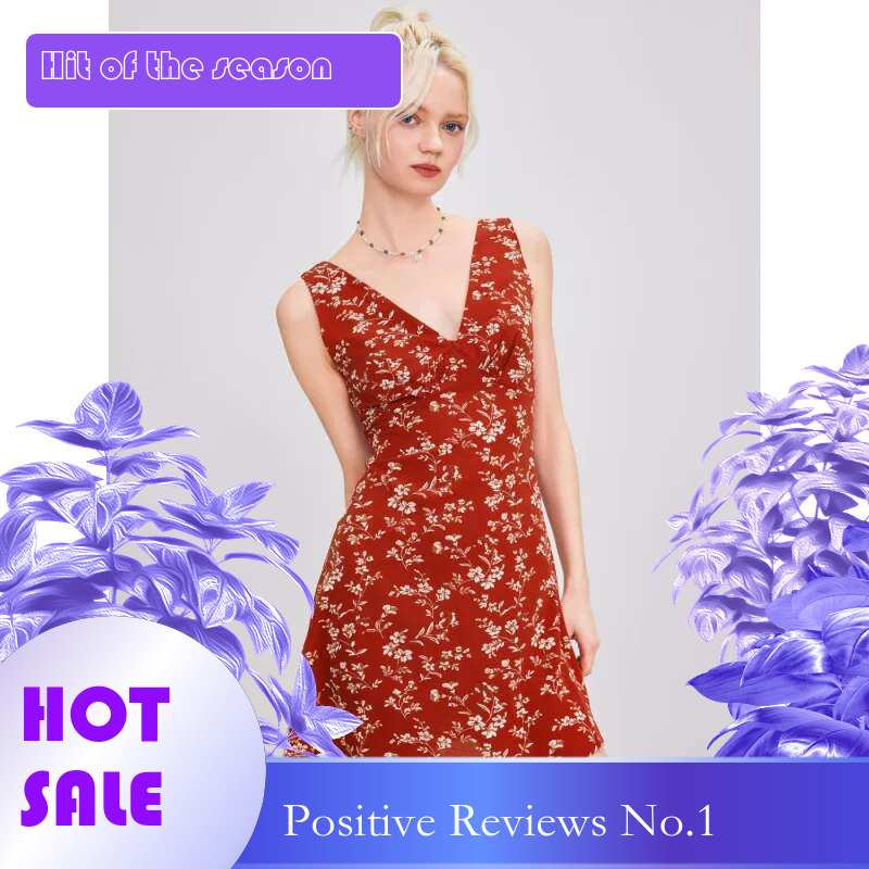 Dongdumaoyi Jurk Met V Hals En Bloemenprint Uit Frisse Elegante Stijl