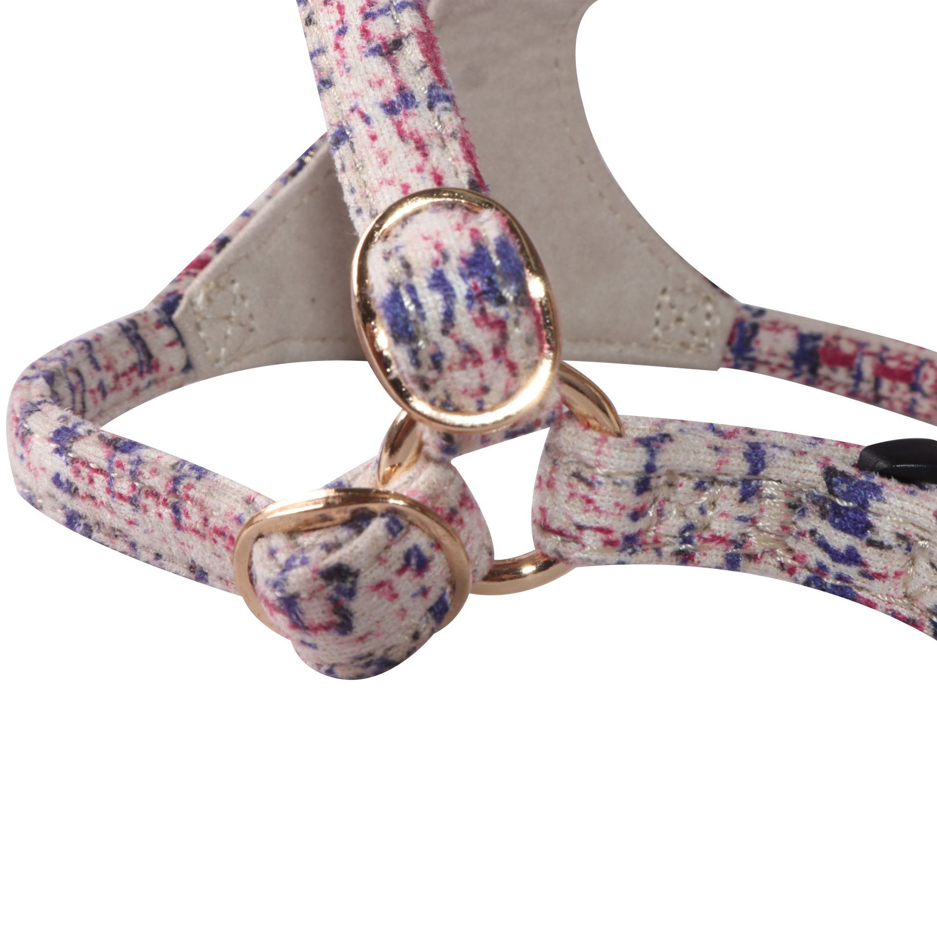 2025 new Suede Material No Pull Dog Leash Set- Soft Lightweight Fresh Style Pattern Puppy Harness, Adjustable Step-in Pet Harness for Small