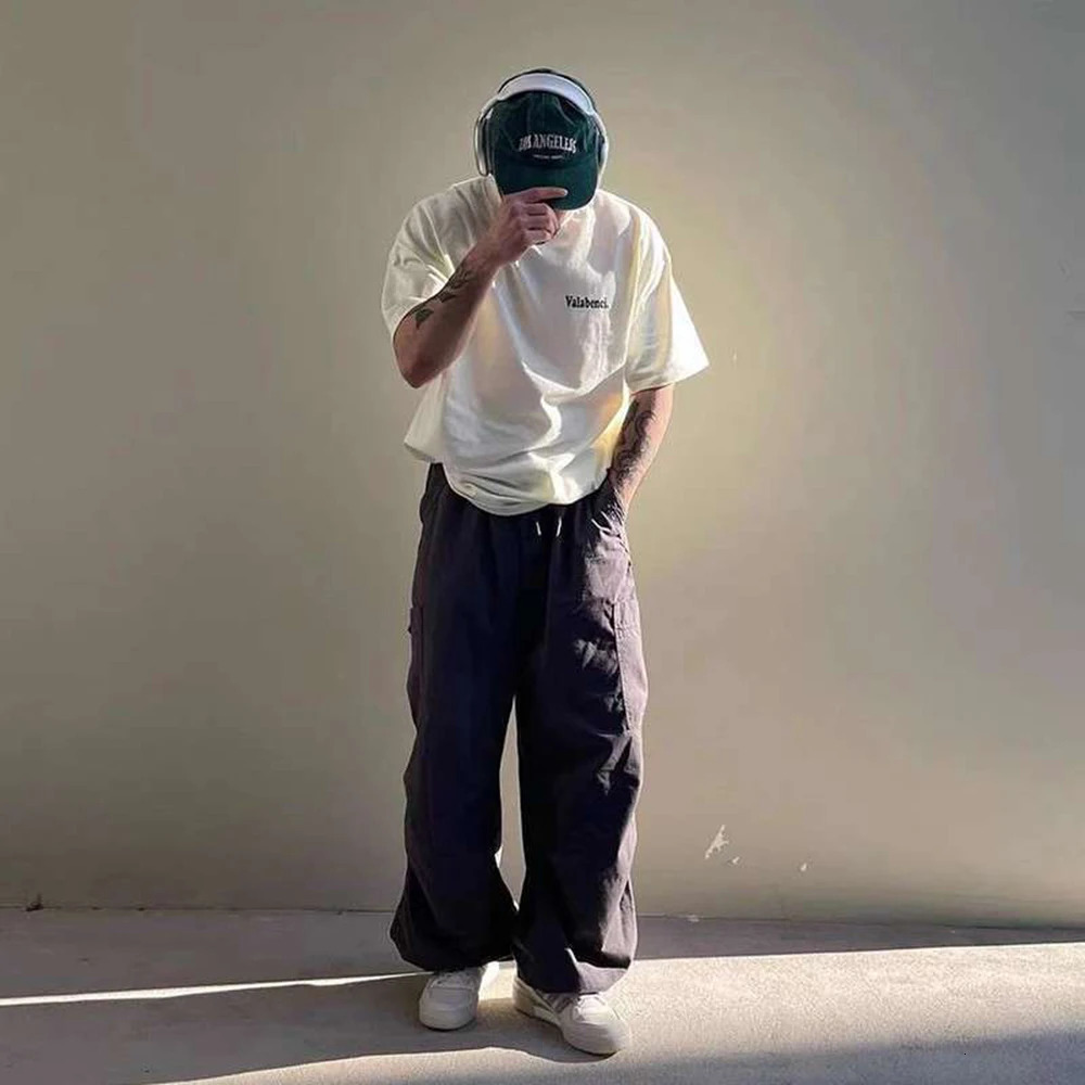 100% pure cotton retro street fashion hip-hop loose short sleeved T-shirt summer mens daily casual Y2k graphic printed T-shirt 250321