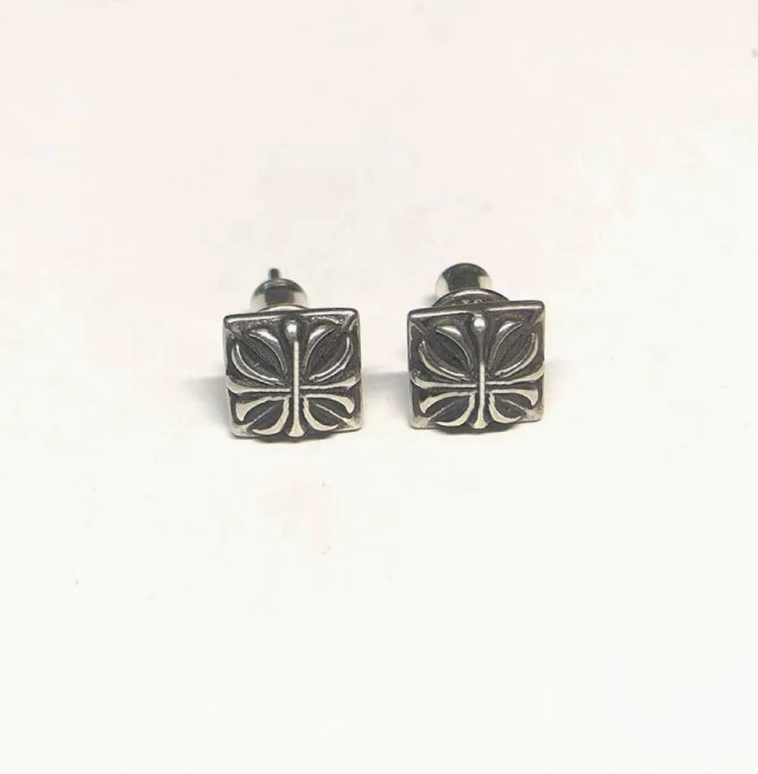 designer chrome earrings Fashionable Sier Tone Stud ch Earrings Stainless Steel Cross Design Stylish Jewelry for Parties Weddings and Everyday