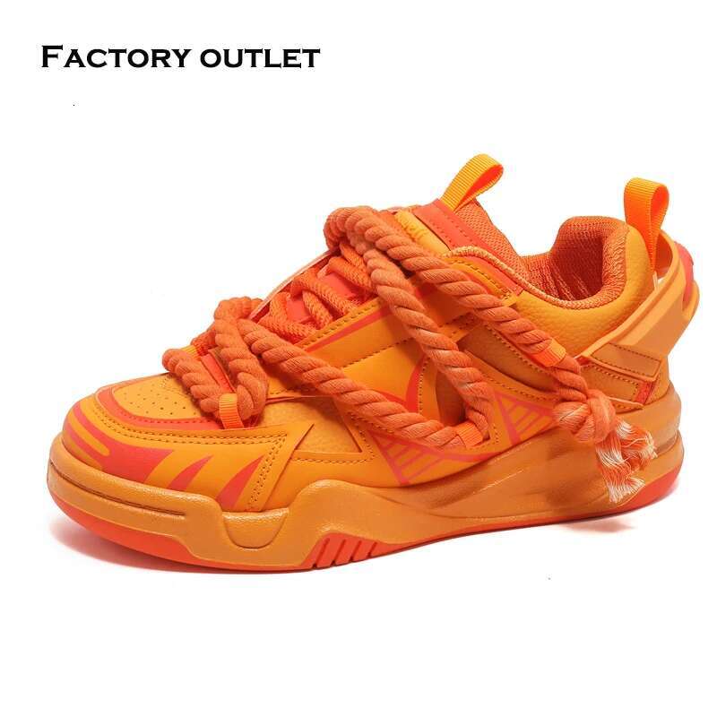 new men s orange thick soled sports shoes designer women s casual tennis plus size retro board shoes women s trendy shoe casual shoes