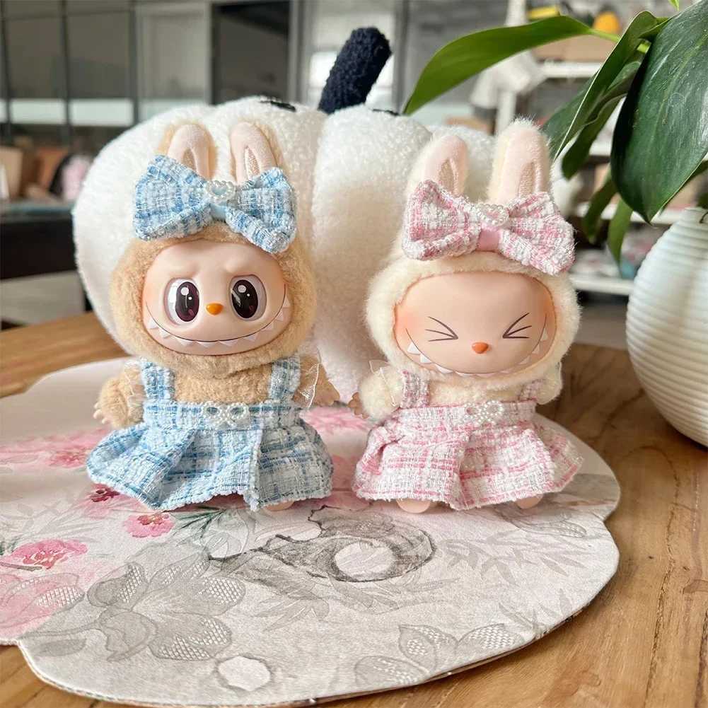 Cute Classic Dress Set for 17CM Labubu V2 Dolls Able Clothes and Accessories for Girls and Kids Z250322