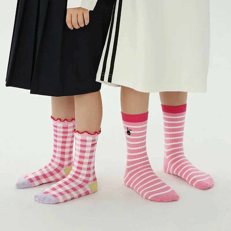 Childrens socks 3-12T girls fancy lace calf socks spring autumn cotton socks baby boys sports socks X2503221