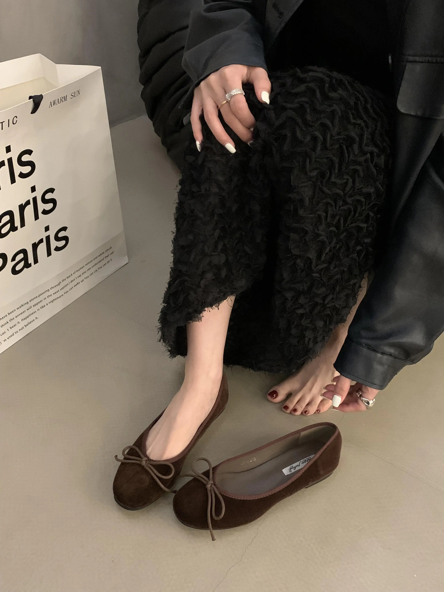 Red Women Flat Shoes Fashion Shallow Slip On Ladies Elegant Ballerinas Shoes Soft Flat Heel Outdoor Casual Mary Jane 250322