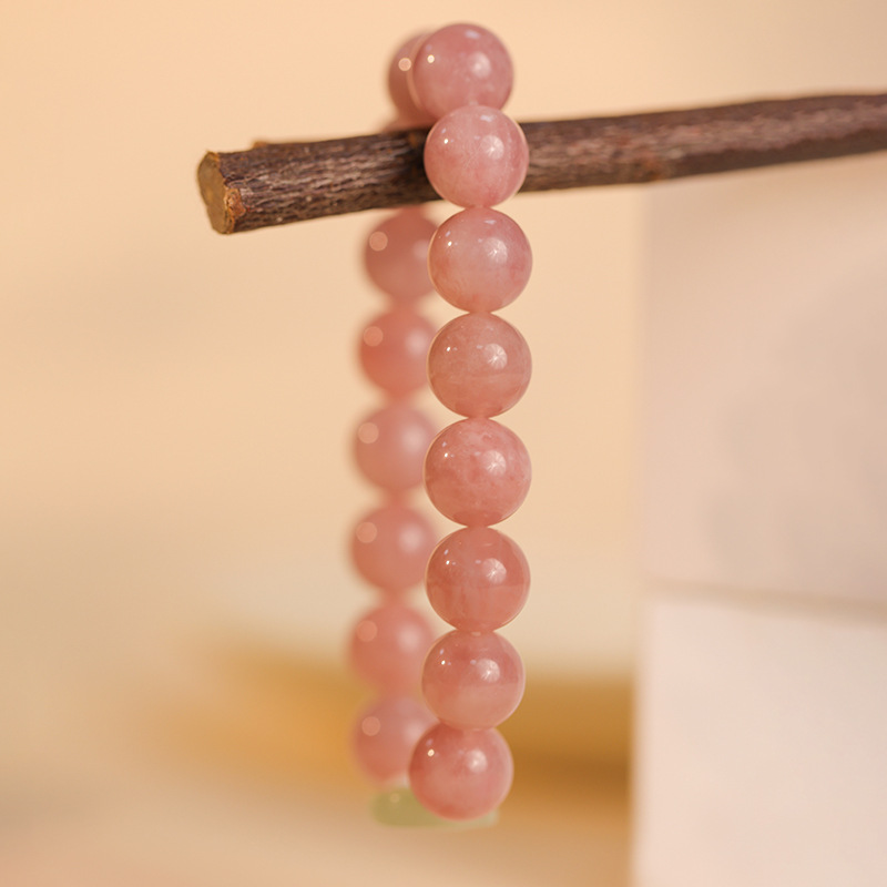 Natural Old Mine Purple Horse Pink Crystal Bracelet Women's Hetian Jade Plaque Single Ring Bracelet