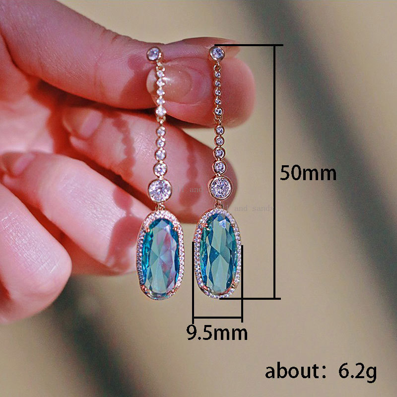 Cubic Zirconia Diamond Dangle Stud Earrings Delicate engagement wedding earrings sterling silver Designer Earring for Woman Girls Gift CZ Fine Jewelry