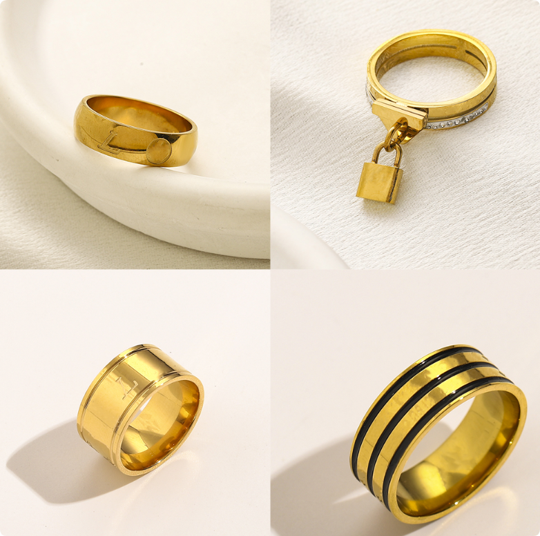 Desinger Ring Band Ring Gold Plated Letter Rings Fashion Designer Stainless Steel Luxury Ring for Womens Wedding Jewelry Gifts