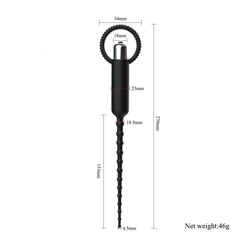 Vibrating Penis Plug Urethral Sound Dilator Urethral Stretching Catheter, Silicone Urethral Vibrator Sounding Sex Toys for Men Y18102605