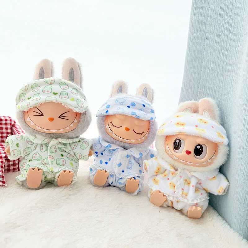 15cm/17cm Labubu I II Doll Clothing Cute Eye Mask Sleepwear 3-Piece Accessory Clothing Plush Doll Clothing Z250322