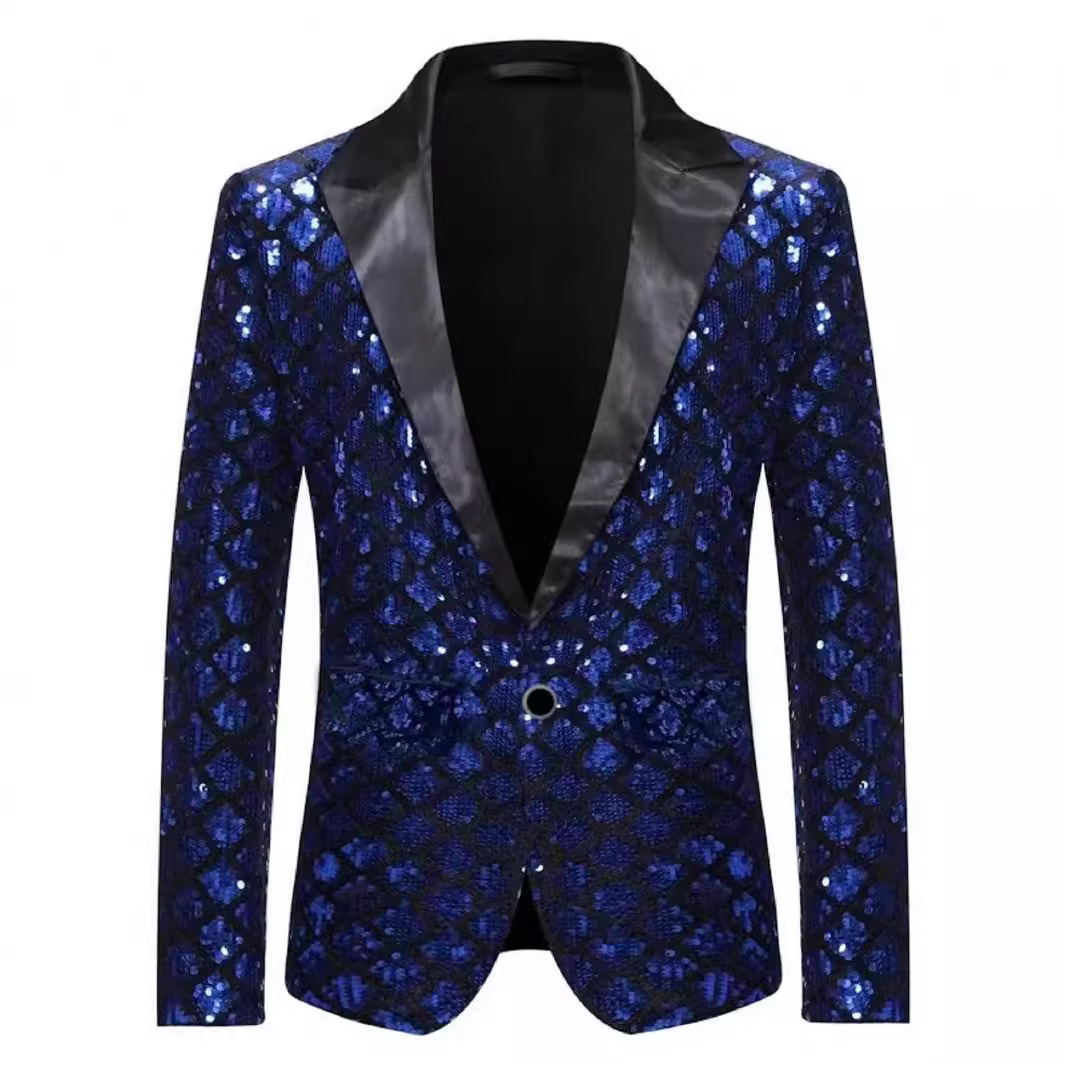 k998 Men's Slim Fit Single-Breasted Business Suit Jacket - Stylish Tailored Look