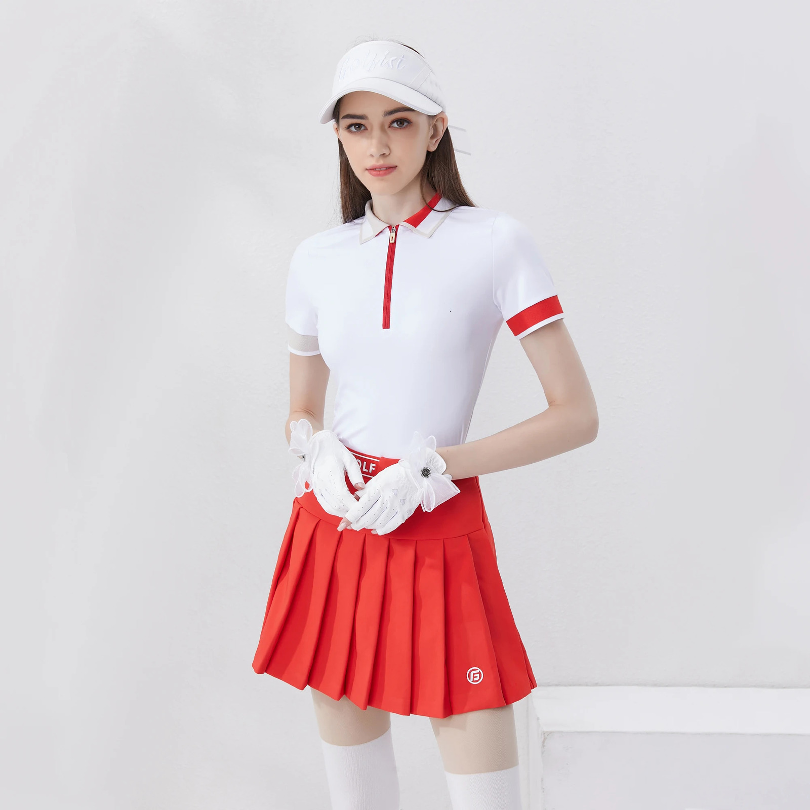 Golfist Golf Wear Ladies Polo Shirt Zipper Short Sleeve T-shirt Quick Dry Outdoor Athletic Tops Womens Golf Clothing 250321