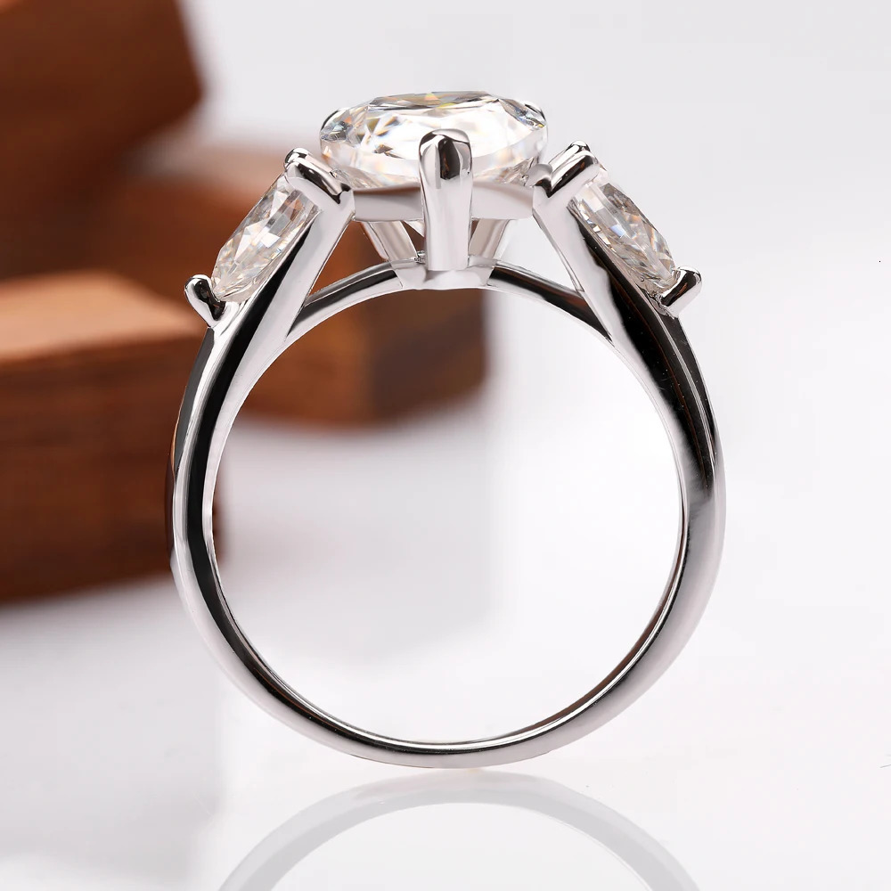 Certified 1/2/3/4CT Pear Cut Full Rings for Women 925 Sterling Silver Waterdrop Diamond Ring Engagement Wedding Band 250311