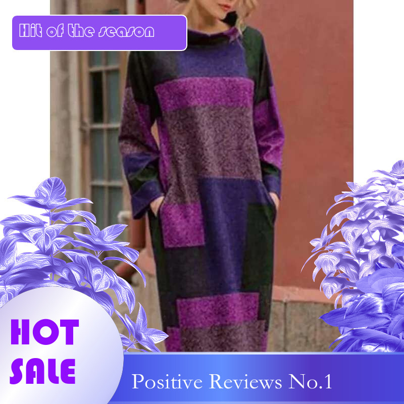 Dongdumaoyi Herfst Best Verkopende Plus Size Vrouwen Trui Vintage Gedrukt Losse Halflange Dames Jurk A