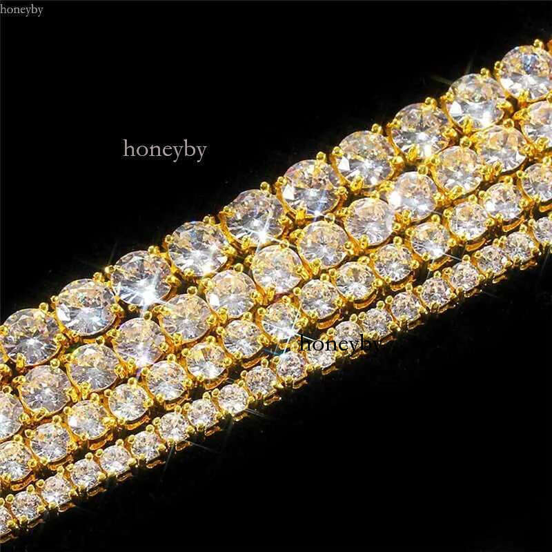 Hip Hop Necklace Bg 3MM 4MM 5MM 6MM Dia Moissanite Tennis Chain
