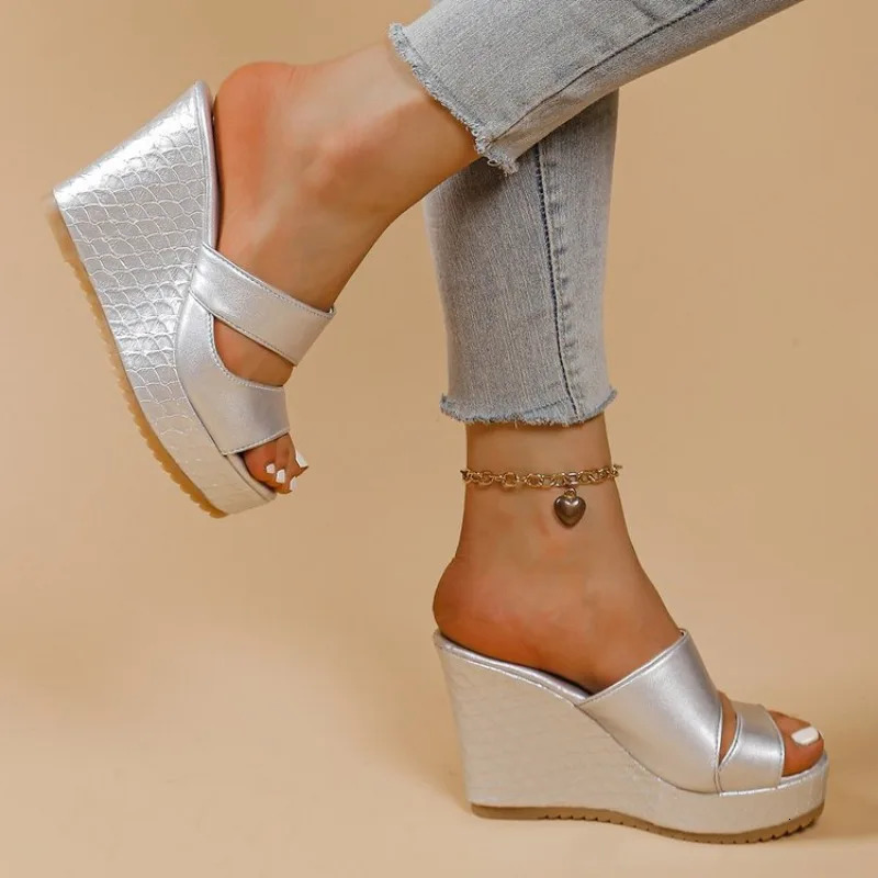 Womens Wedge Platform Slippers Summer Sexy High Heel Sandals Fashion Open Toe Beach Shoes for Women Zapatos De Mujer 250321