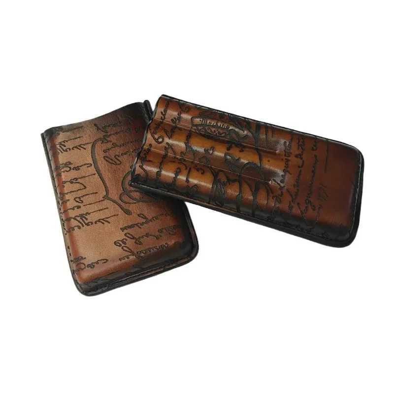Cigar Tube 2/3 Slots Cigar Case /Box with Cigar Cutter portable Travel Cigar Accessories Leather HumidorC250322