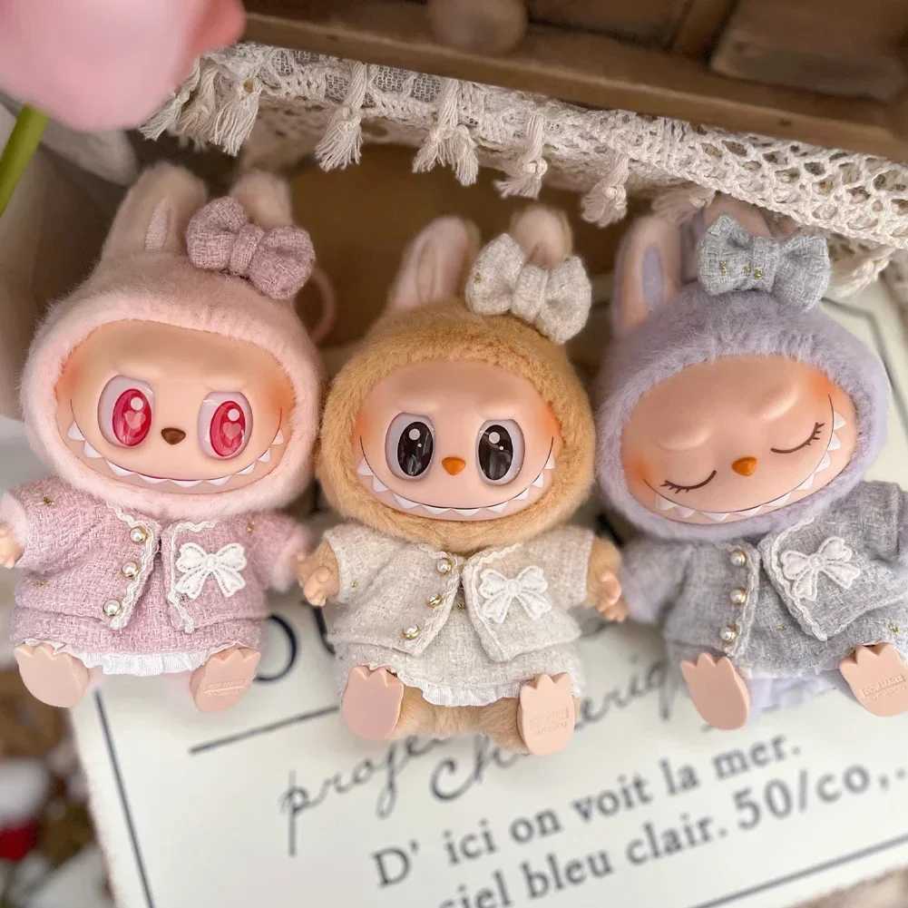 Cute Classic Dress Set for 17CM Labubu V2 Dolls Able Clothes and Accessories for Girls and Kids Z250322