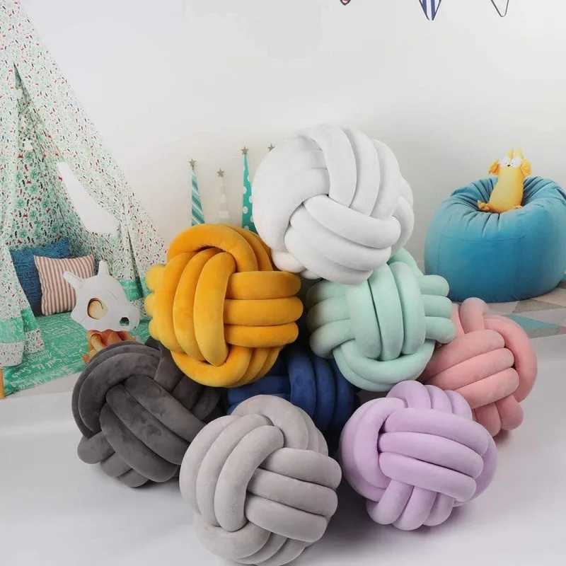 Knot Pillow Ball Round Throw Pillows Home Decor Cushion Decorative Aesthetic Handmade Throw Pillows Khaki Cream Pink White BlackXJ250321