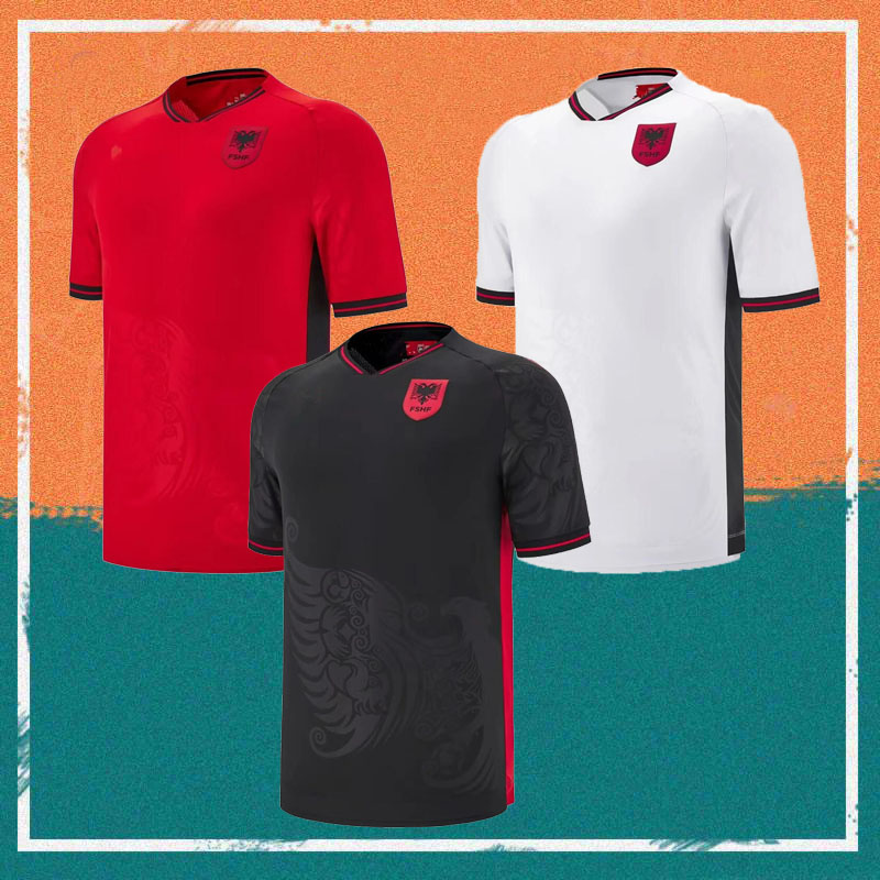 2025 Albania Home Red Soccer Jersey 25/26 Away White M.UZUNI BAJRAMI BROJA Shirts Third Black RAMADANI ASANI ISMAJLI Short sleeve national team football uniform