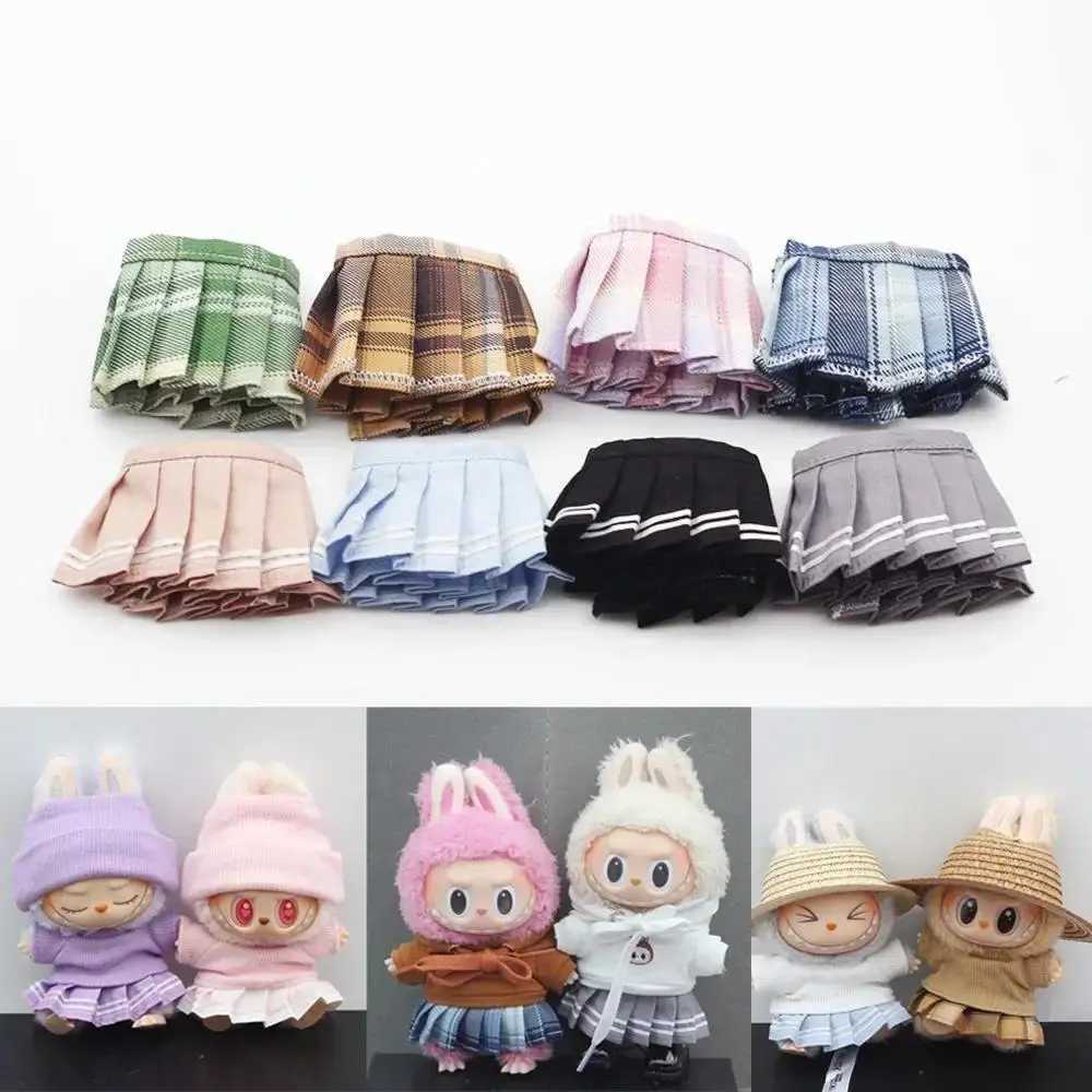 Mini Doll Clothes Outfit Accessories For 15-17cm Labubu V1 V2 V3Labubu Uniform Set Outfit Skirt and Sweater Sunglasses Clothing Z250322