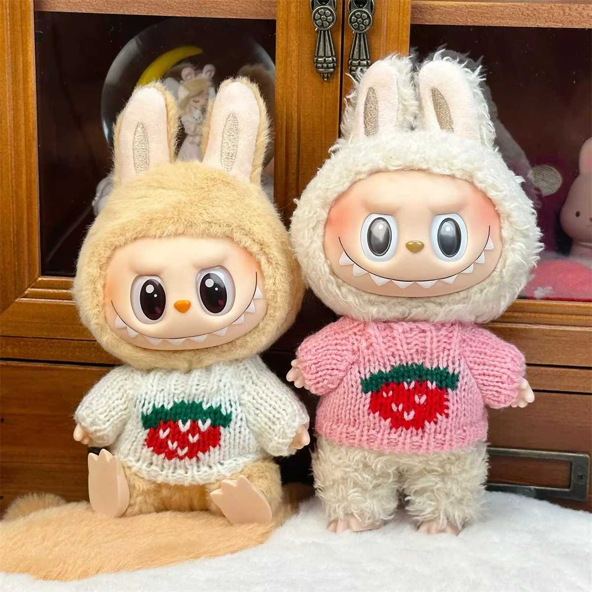 Mini Dolls Clothes Outfit Accessories for Korea 15-17cm Labubu New Years Clothes Strberry sweater polka dot bow Clothing Z250322
