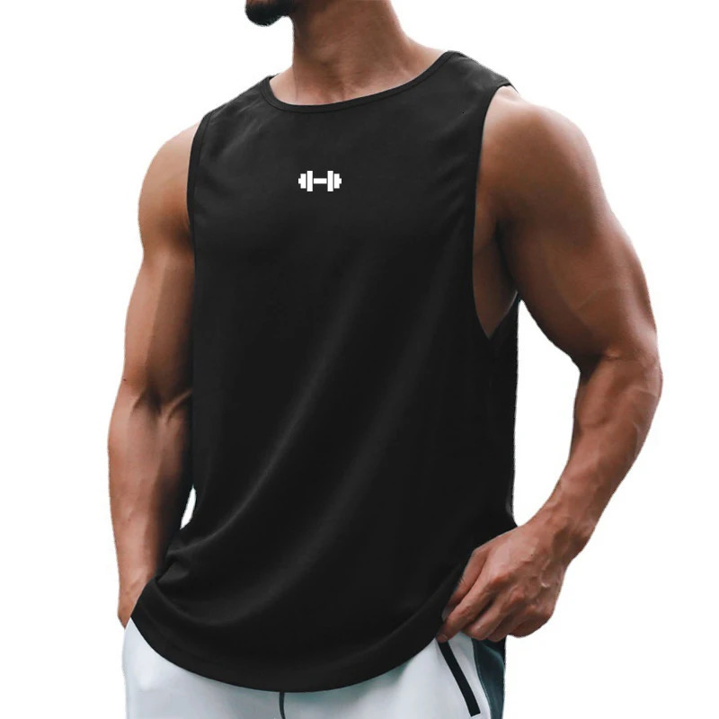 Summer Tank Top Mens Gym Fitness Training Clothing Quick Dry Silm Fit Bodybuilding Sleeveless Shirts Men Fashion Basketball Vest 250322