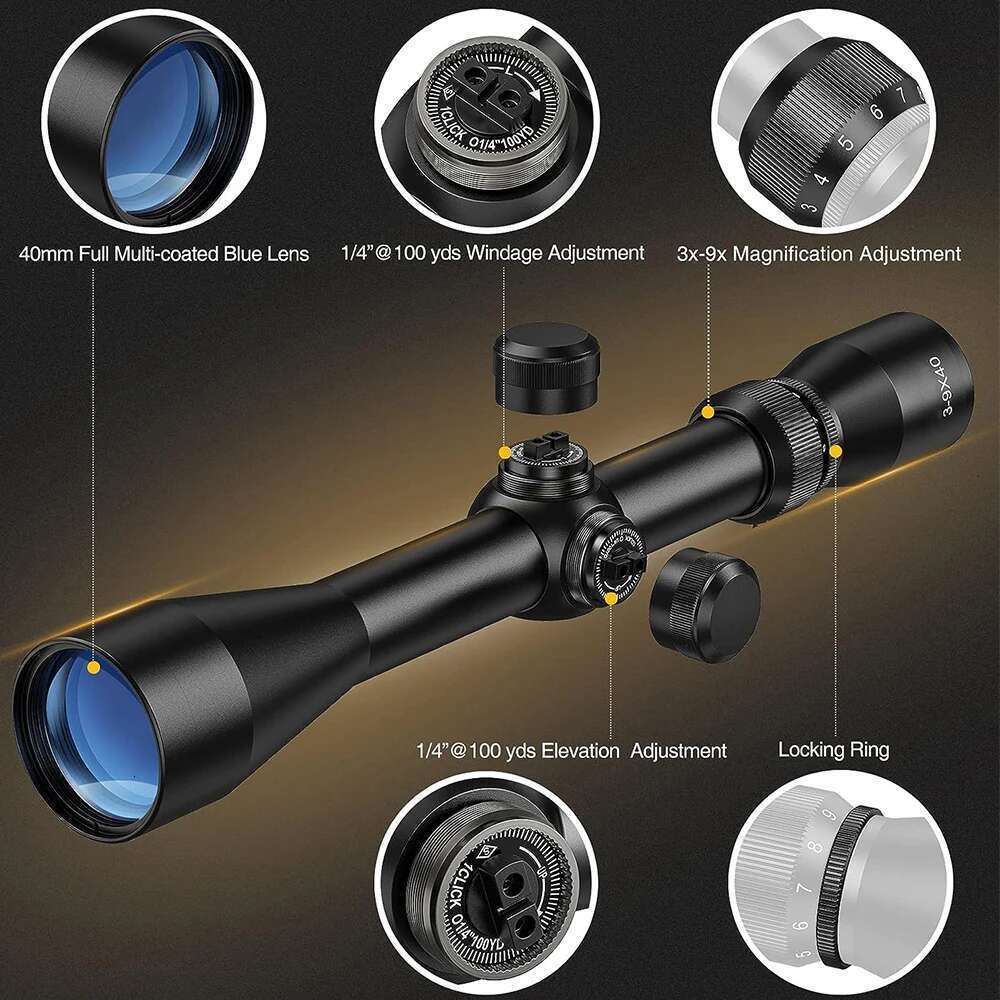 3-9X40 Hunting Air Rifle Scope Wire Rangefinder/ Mil-dot Crosshair Reticle Airsoft Riflescope Quick Aiming Optical Sights