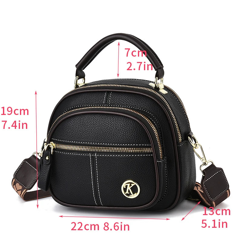 Mini Fashion Crossbody Bag Trendy Multi Layer Shoulder Bag Womens Casual Handbag Purse 250327