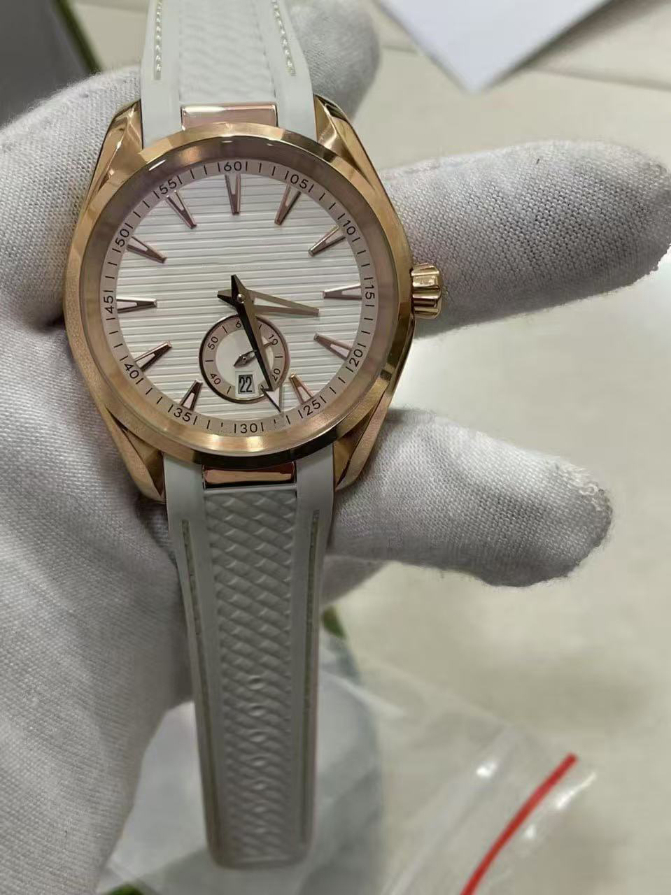 Hot sale terra Style Black Dial Watch Automatic Mechanical Stainless Steel Glass Back Sports Sea Mens wristwatches