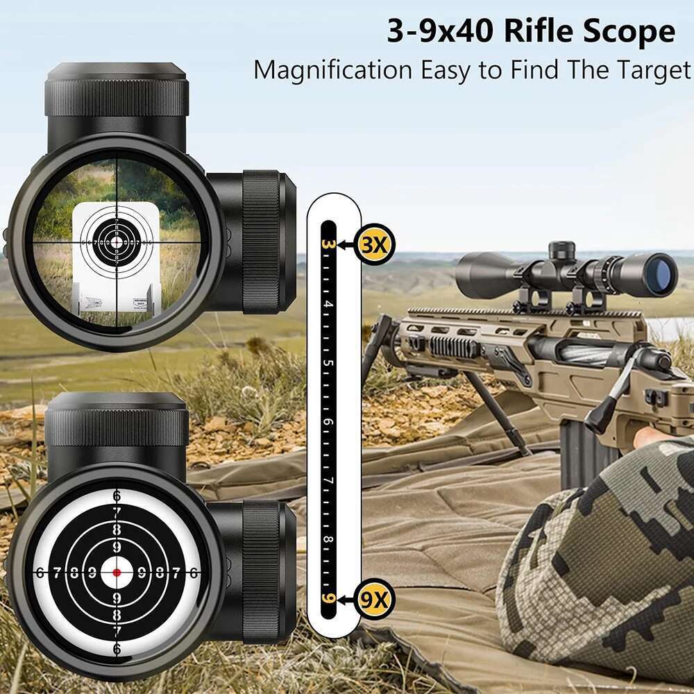 3-9X40 Hunting Air Rifle Scope Wire Rangefinder/ Mil-dot Crosshair Reticle Airsoft Riflescope Quick Aiming Optical Sights